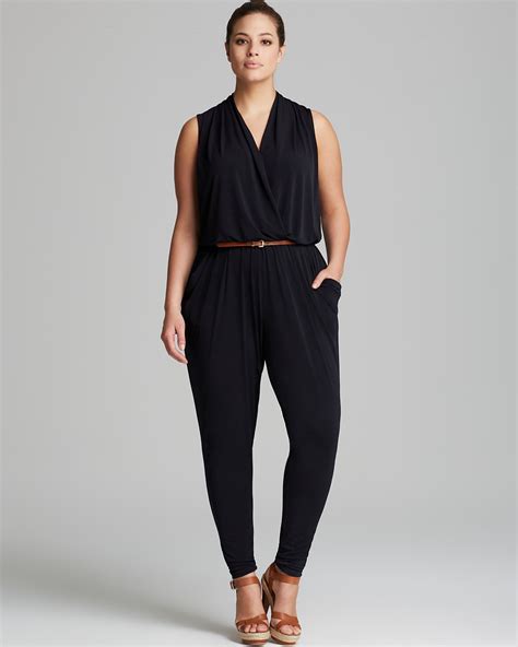 michael kors long sleeve belted jumpsuit|Michael Kors sleeveless belted jumpsuit.